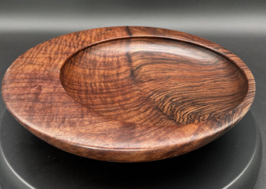 Off-Center Black and English Walnut Graft Bowl