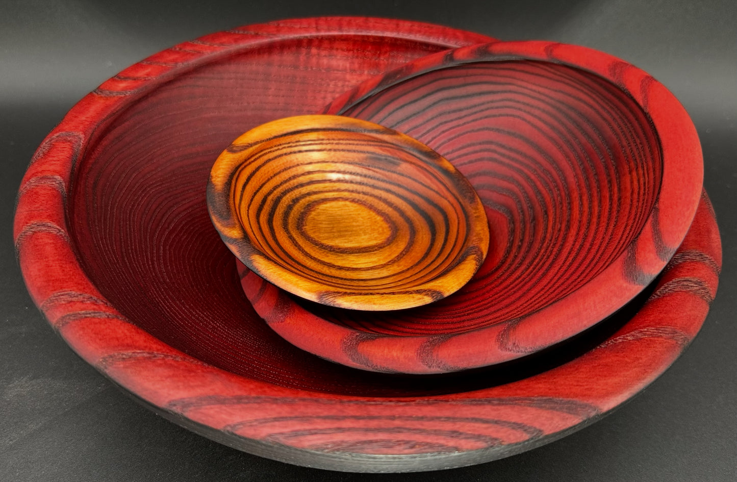 Yakisugi Nested Dyed Bowl Set in Ash