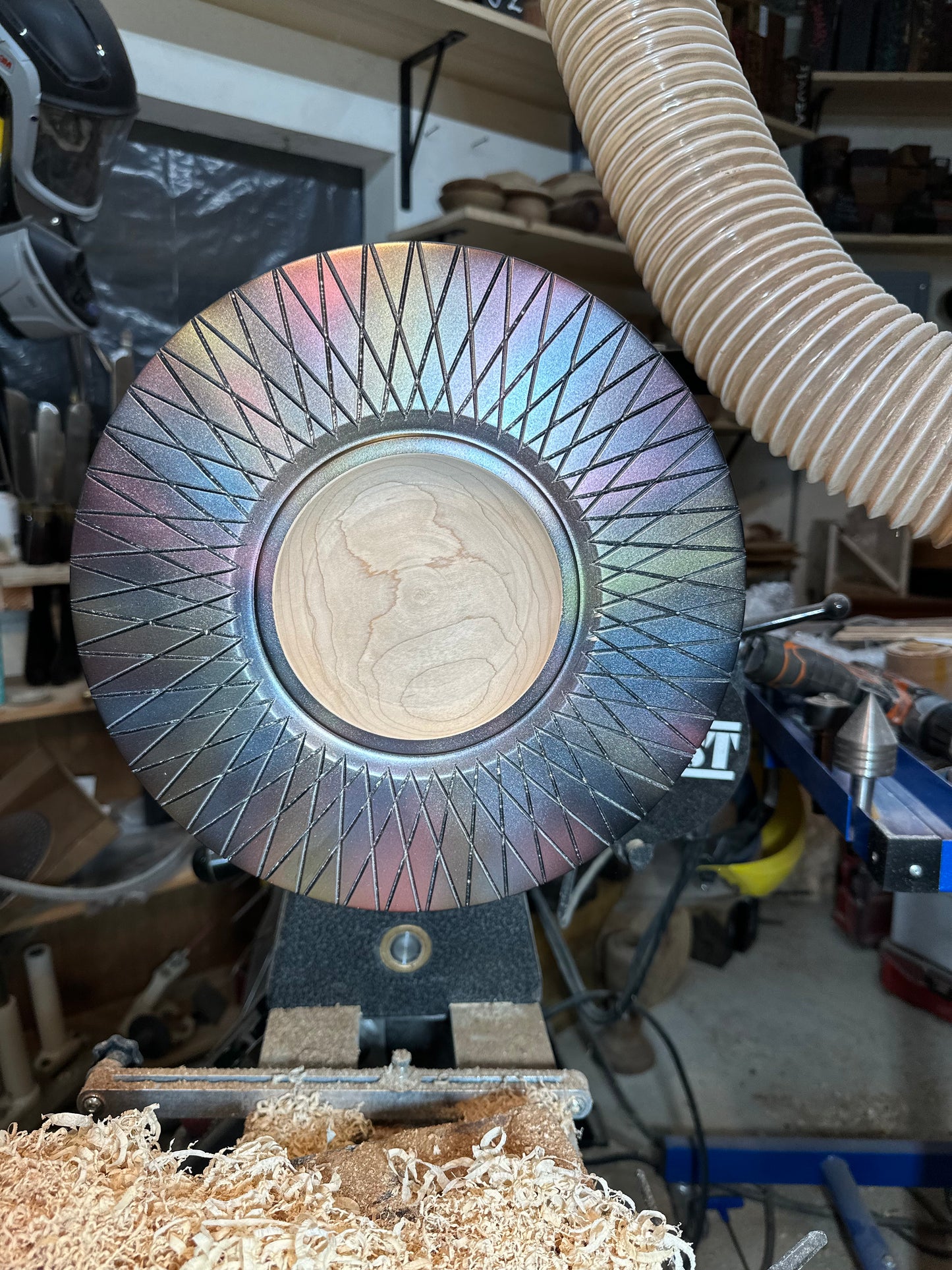 12" Diamond Etched Platter with Metallic Paint