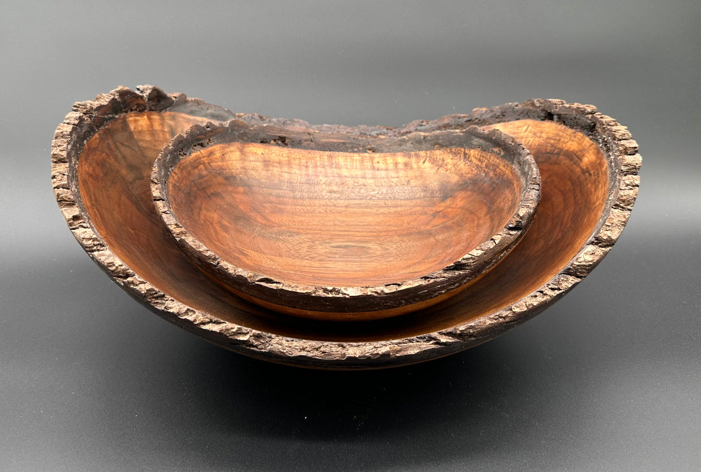 Nested Live Edge Walnut Bowl Set