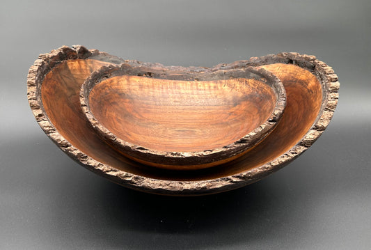 Nested Live Edge Walnut Bowl Set